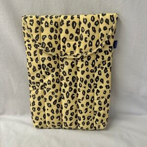BAGGU Puffy Pouch‎ Laptop Sleeve Case Honey Leopard Print Black 13"/14"